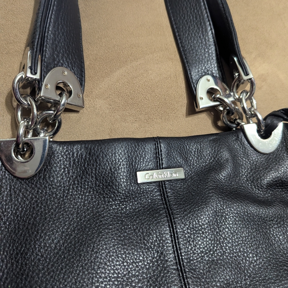 Calvin Klein Black Leather Tote - Picture 4 of 7